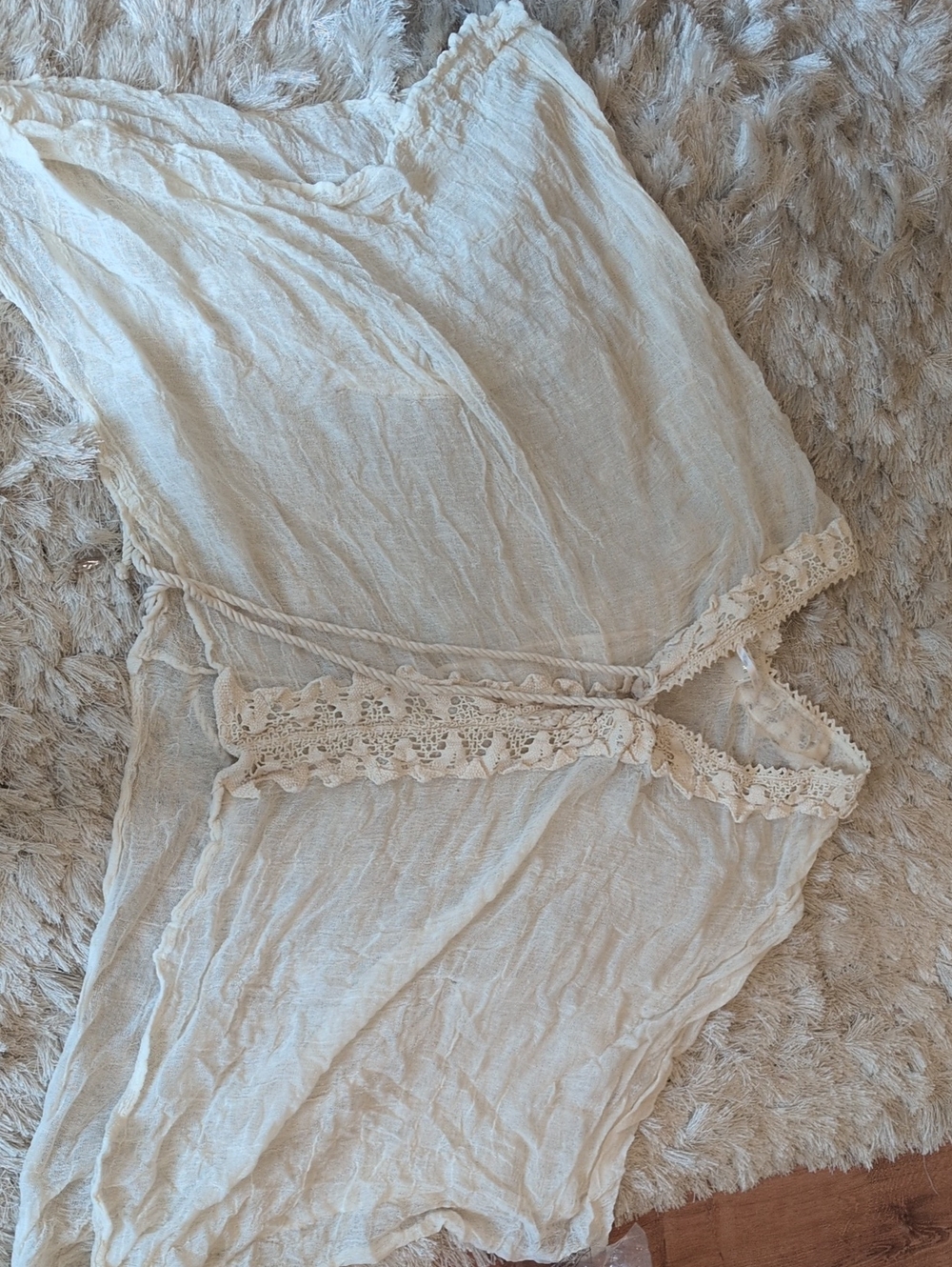 Jen's Pirate booty Free People  Cream Crochet-Trim Chemise